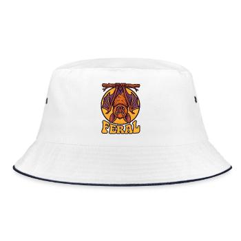 Feral Bat Icon T-Shirt Design - Bucket Hat - white/navy - Front