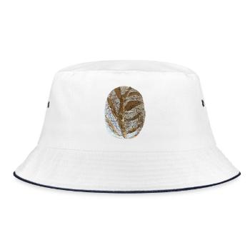 Rustic Sourdough Bread Illustration - Bucket Hat - white/navy - Front