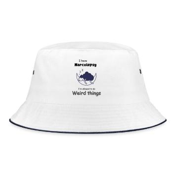 Sleeping sheep in the moonlight with narcolepsy - Bucket Hat - white/navy - Front