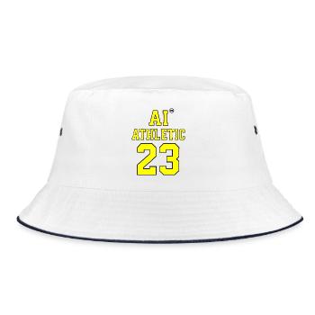 AI Athletic Nummer 23 Sport T-Shirt - Bucket Hat - Weiß/Navy - Vorne