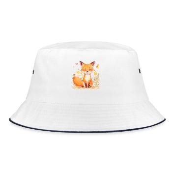 Playful Fox - Bucket Hat - white/navy - Front