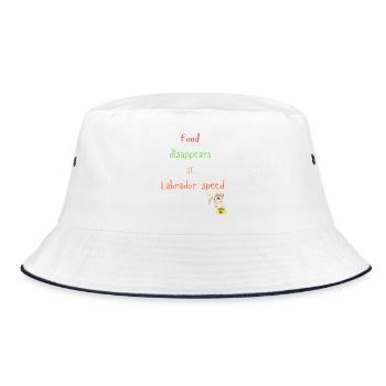 Labrador Essen Verschwinden Verspieltes Design - Bucket Hat - Weiß/Navy - Vorne