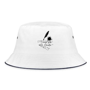 I don't like school - Bucket Hat - white/navy - Front