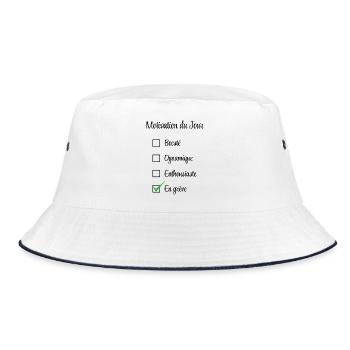 Motivation of the day: on strike - Bucket Hat - white/navy - Front