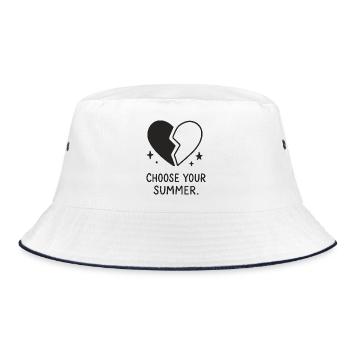 Choose Your Summer – Broken Heart - Bucket Hat - white/navy - Front