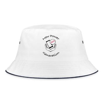 New Power Generation Love Message Design - Bucket Hat - Weiß/Navy - Vorne