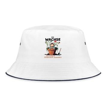 Thoughtful plant with thought bubbles - Bucket Hat - white/navy - Front