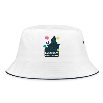 Languages light the way Languages Europe - Bucket Hat - white/navy - Front