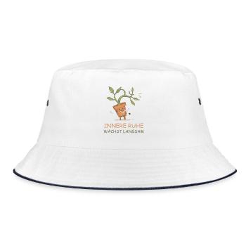 Innere Ruhe wächst langsam - Motivations - Bucket Hat - Weiß/Navy - Vorne