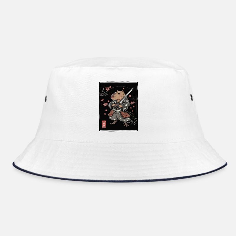 Samurai Ferret Illustration Bucket Hat