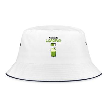 Green Smoothie Matcha Cup Mug Drinks - Bucket Hat - white/navy - Front