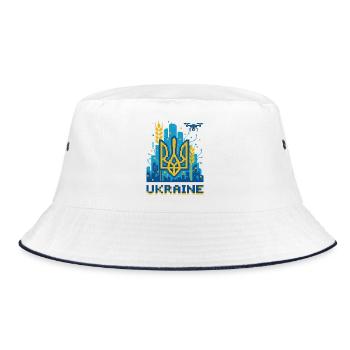 Trident ukrainien Paysage urbain - Bob - blanc/marine - Devant