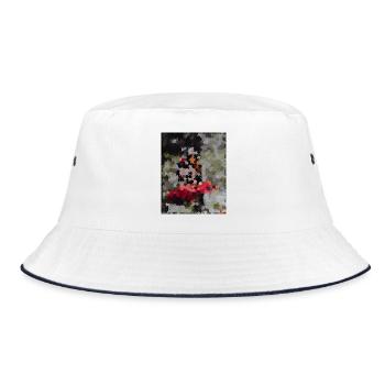 Dotted Butterfly Mosaic - Bucket Hat - white/navy - Front