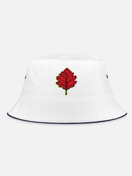 🍁 Customizable Autumn Leaf. Your colors, your style - Bucket Hat - white/navy - Front