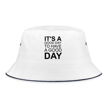 It’s a Good Day – Motivational Typography Design - Bucket Hat - Weiß/Navy - Vorne