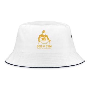 God of Gym: Schmiede durch Disziplin - Bucket Hat - Weiß/Navy - Vorne