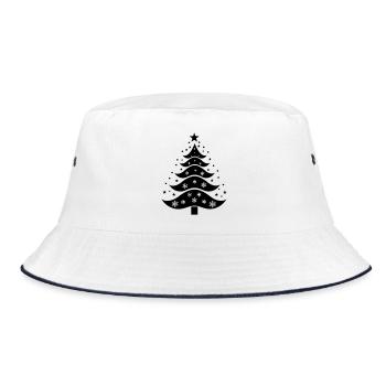 Christmas Tree Silhouette - Bucket Hat - white/navy - Front