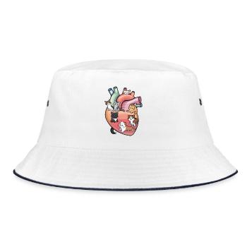 Cat Lover Originelles Geschenk für Enthusiasten - Bucket Hat - Weiß/Navy - Vorne