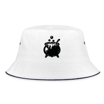 Witch's Cauldron Bubble Magic - Bucket Hat - white/navy - Front