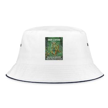 Amur Leopard – Rare Wildcat Korea DMZ - Bucket Hat - white/navy - Front