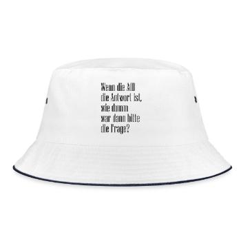 Question - Bucket Hat - white/navy - Front