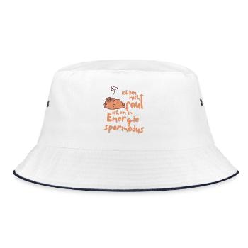 Ich bin nicht faul - Bucket Hat - Weiß/Navy - Vorne