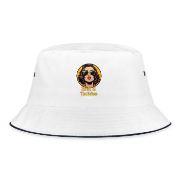 hola und tschüss - Bucket Hat - Weiß/Navy - Vorne