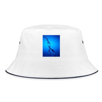 Blue Backlit Water Abstract - Bucket Hat - white/navy - Front