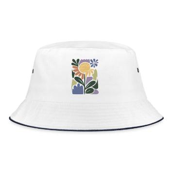 Colourful flower composition - Bucket Hat - white/navy - Front