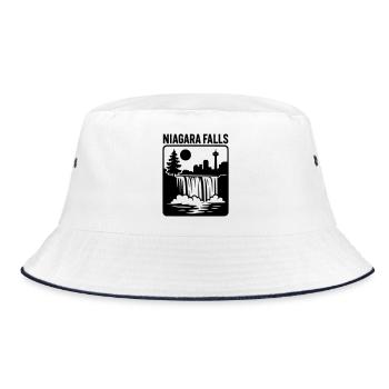 Niagara Falls Falls Canada Vacation Recreation - Bucket Hat - white/navy - Front