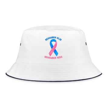November Blau November Rose - Bucket Hat - Weiß/Navy - Vorne