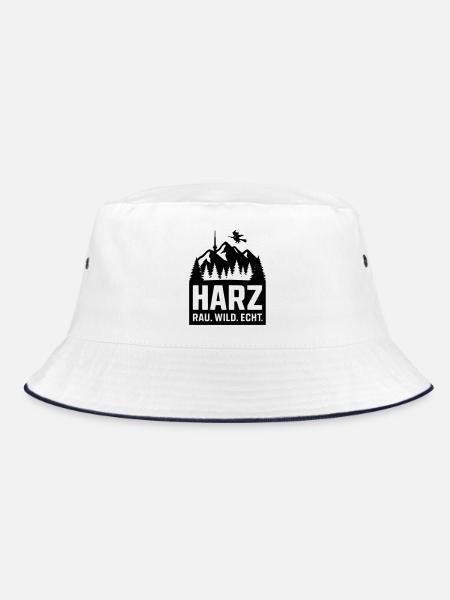 harz wild rau echt - Bucket Hat - Weiß/Navy - Vorne