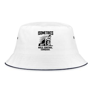 isometrics holding exercise static muscle work - Bucket Hat - white/navy - Front