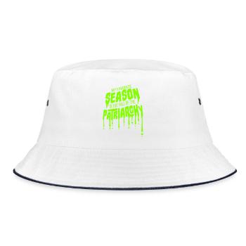 My favorite season is the fall of the patriarchy - Bucket Hat - Weiß/Navy - Vorne