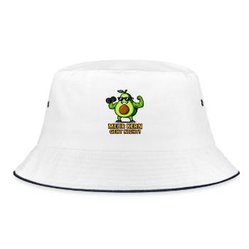 Avocado Powerhouse Strong Vegetables Illustration - Bucket Hat - white/navy - Front
