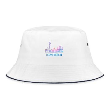 I Love Berlin Rainbow Skyline - Bucket Hat - white/navy - Front