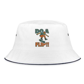 Machen Sie einen Flip DO - Bucket Hat - Weiß/Navy - Vorne