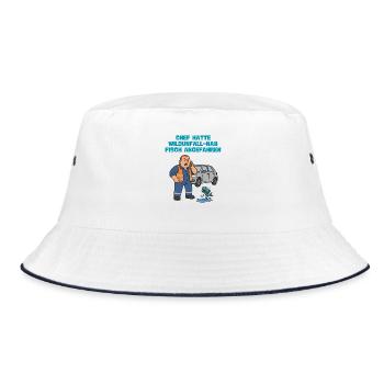 Wildunfall mit Fisch - Bucket Hat - Weiß/Navy - Vorne
