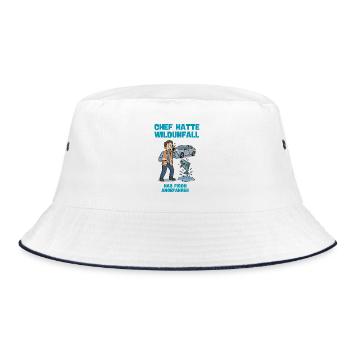Chef Hatte Wildunfall Fisch Illustration  - Bucket Hat - Weiß/Navy - Vorne