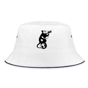 Ratte hat Sehnsucht - Bucket Hat - Weiß/Navy - Vorne