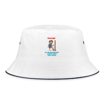 Pechvogel Ärger am Türrahmen Cartoon - Bucket Hat - Weiß/Navy - Vorne