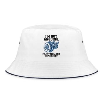 Nicht streiten, sondern nur erklären, warum ich Recht habe - Bucket Hat - Weiß/Navy - Vorne