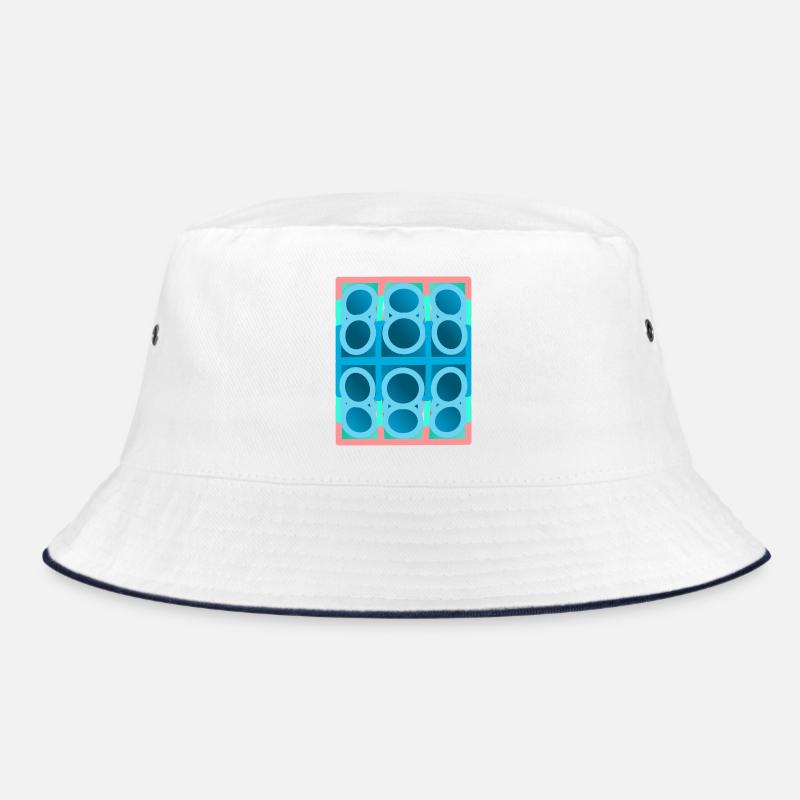 blue pattern, graphic art Bucket Hat