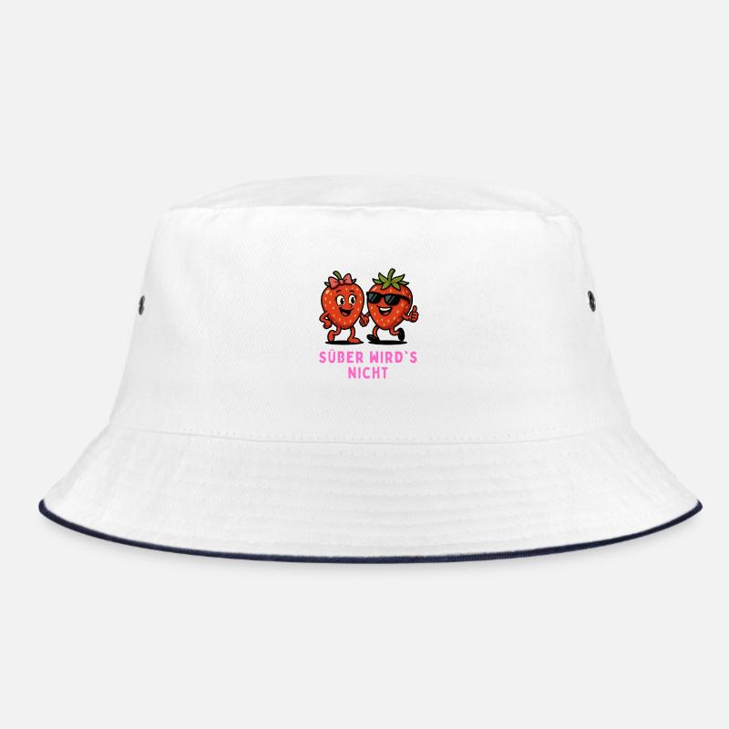 It Doesn't Get Sweeter Strawberries Duo Fruit Illustration Bucket Hat