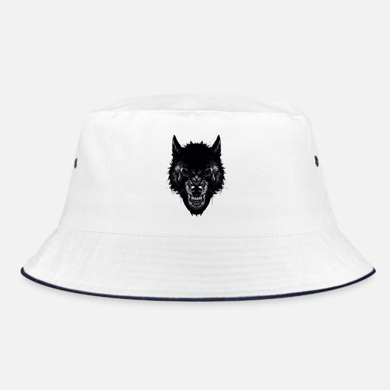 Wolf - Bucket Hat - Weiß/Navy