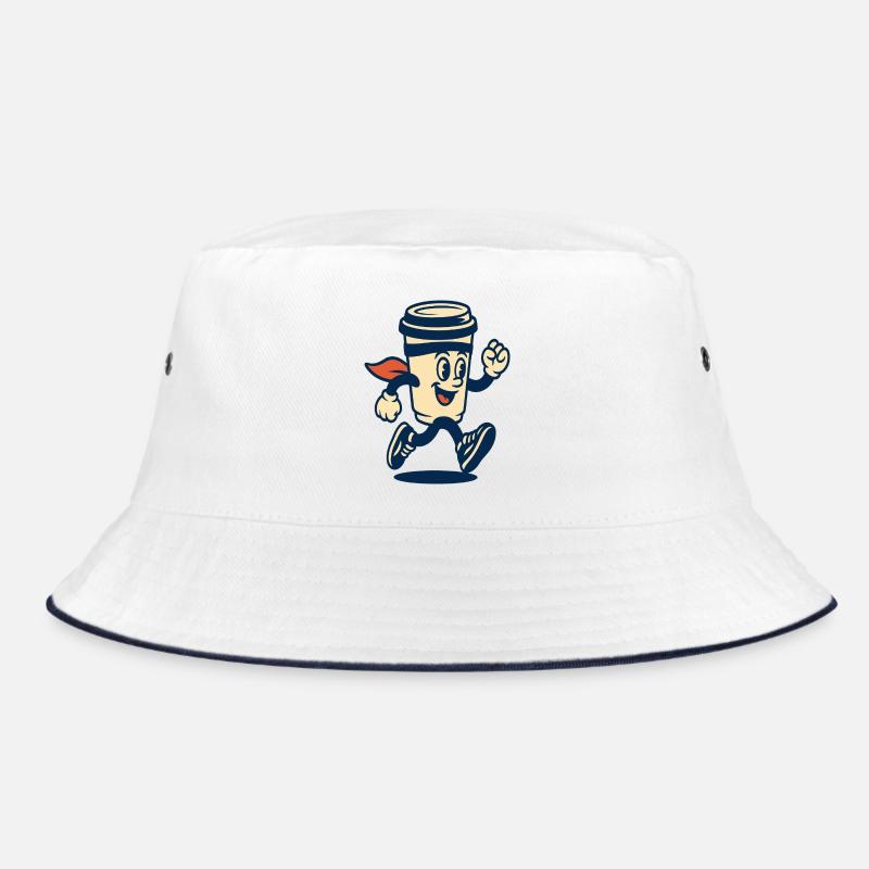 Laufendes Kaffeetassen-Maskottchen Bucket Hat