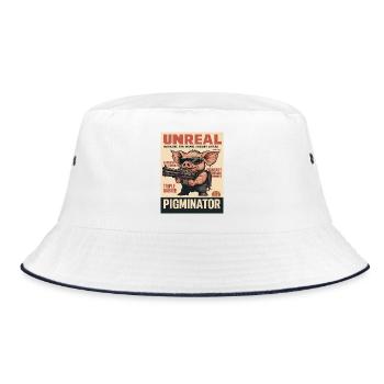 Pigminator: Unreal Magazine Cover - Bucket Hat - white/navy - Front