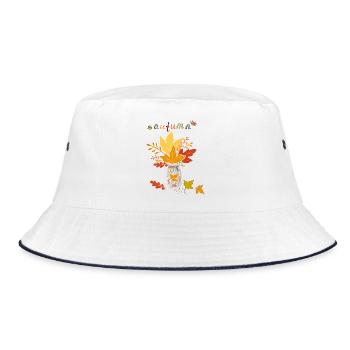 Autumn leaves - Bucket Hat - white/navy - Front