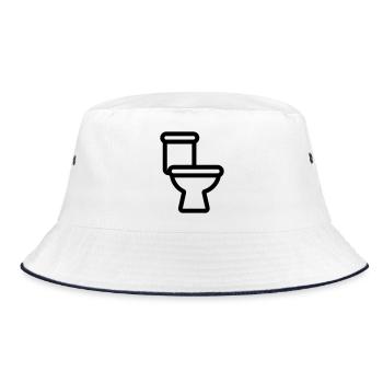 toilet - Bucket Hat - white/navy - Front