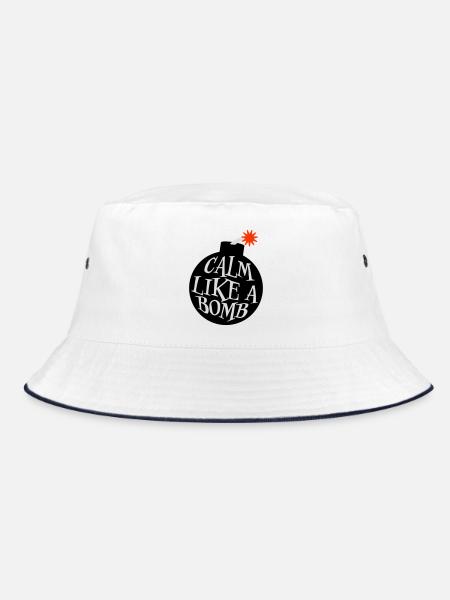 Calm Like Bomb Paradox Irony Humor Explosive Joke - Bucket Hat - white/navy - Front